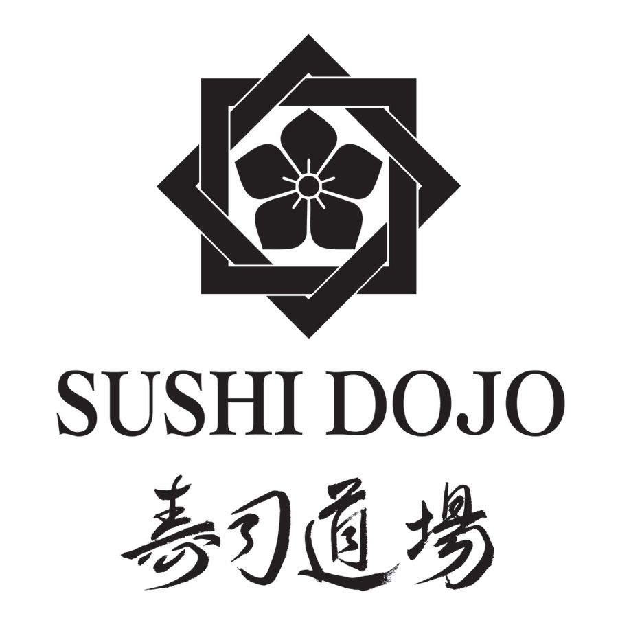 The Sushi Dojo window decal artwork, built for a single-colour cut on glass.